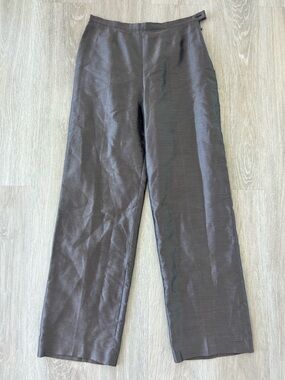 Max Mara Mainline 100% Silk Satin Side Zip Straight Leg Pants Gray Women’s Sz 4